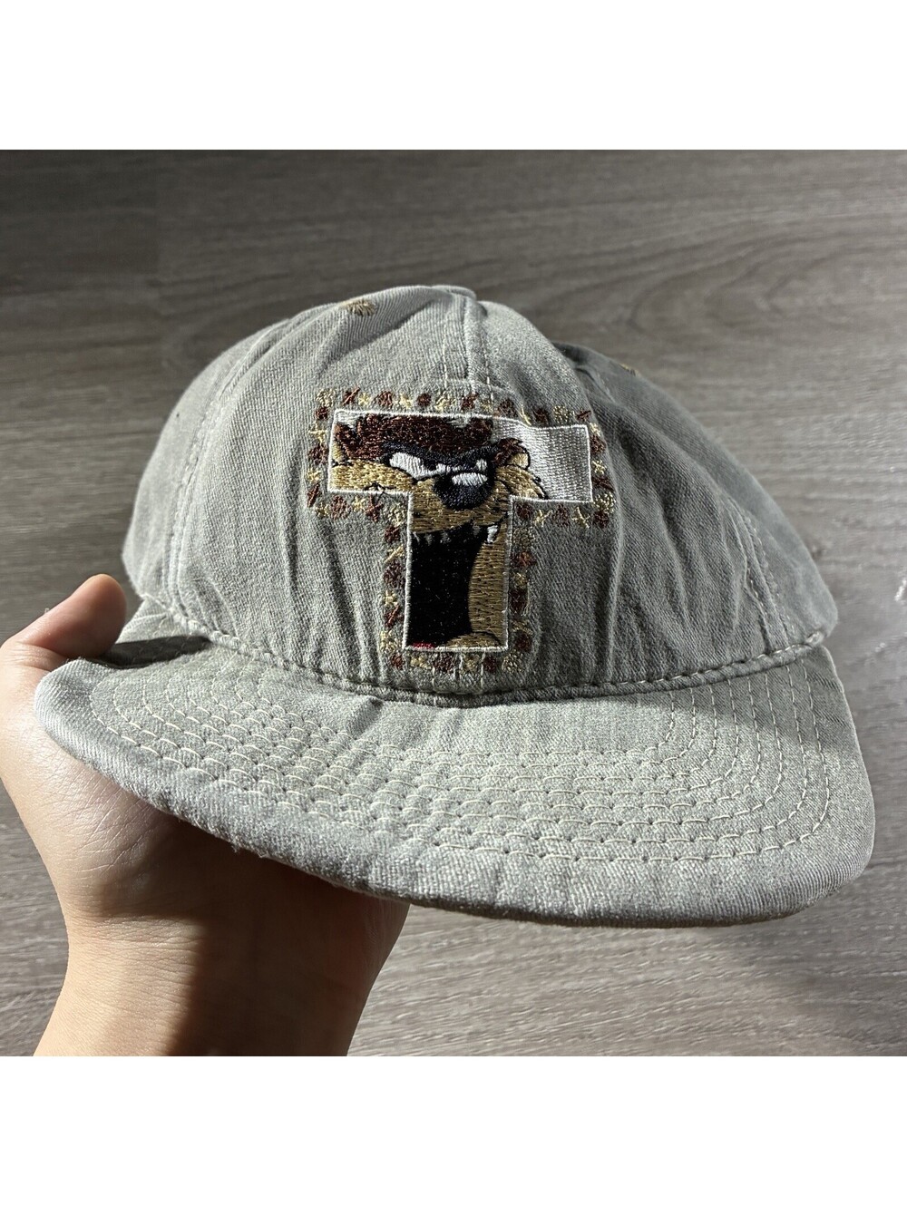 Vintage 1991 Looney Tunes Taz Letter T Snapback Hat Acme Clothing Co USA Made